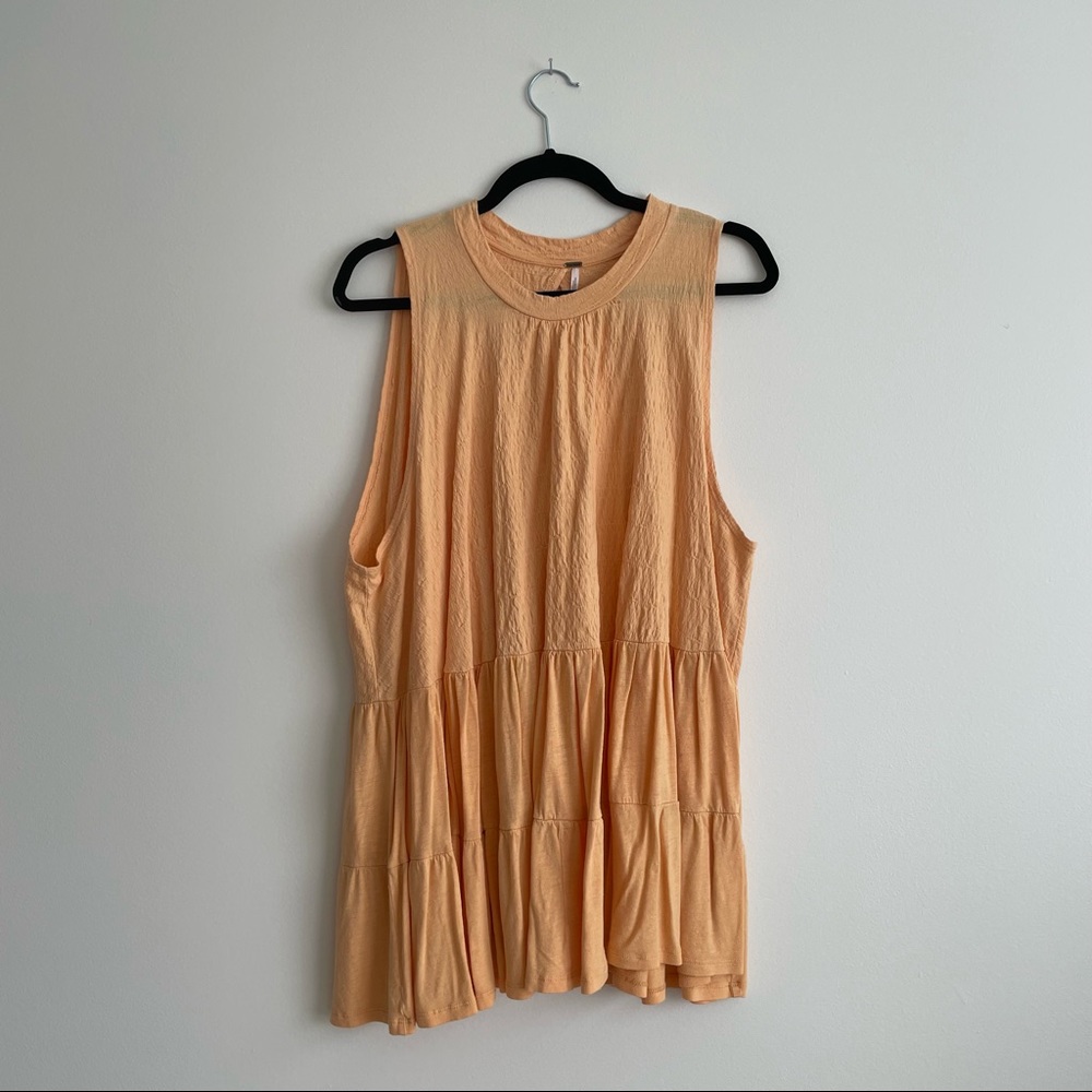 Free People Yellow Long Flowy Tank Large